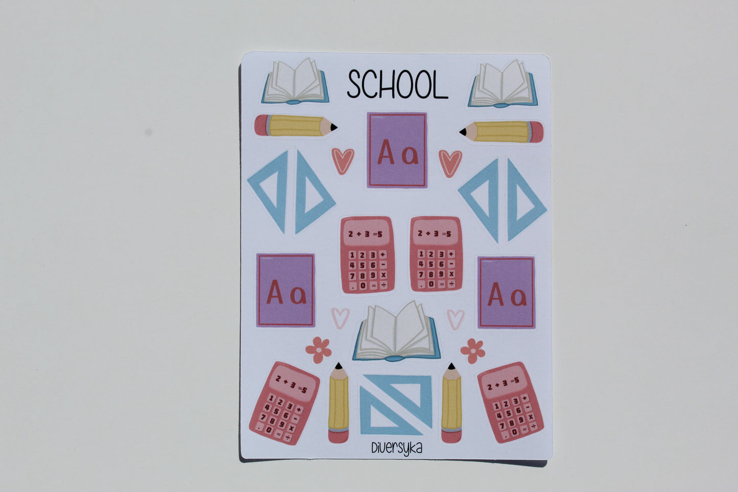 Feuille d'autocollants - École