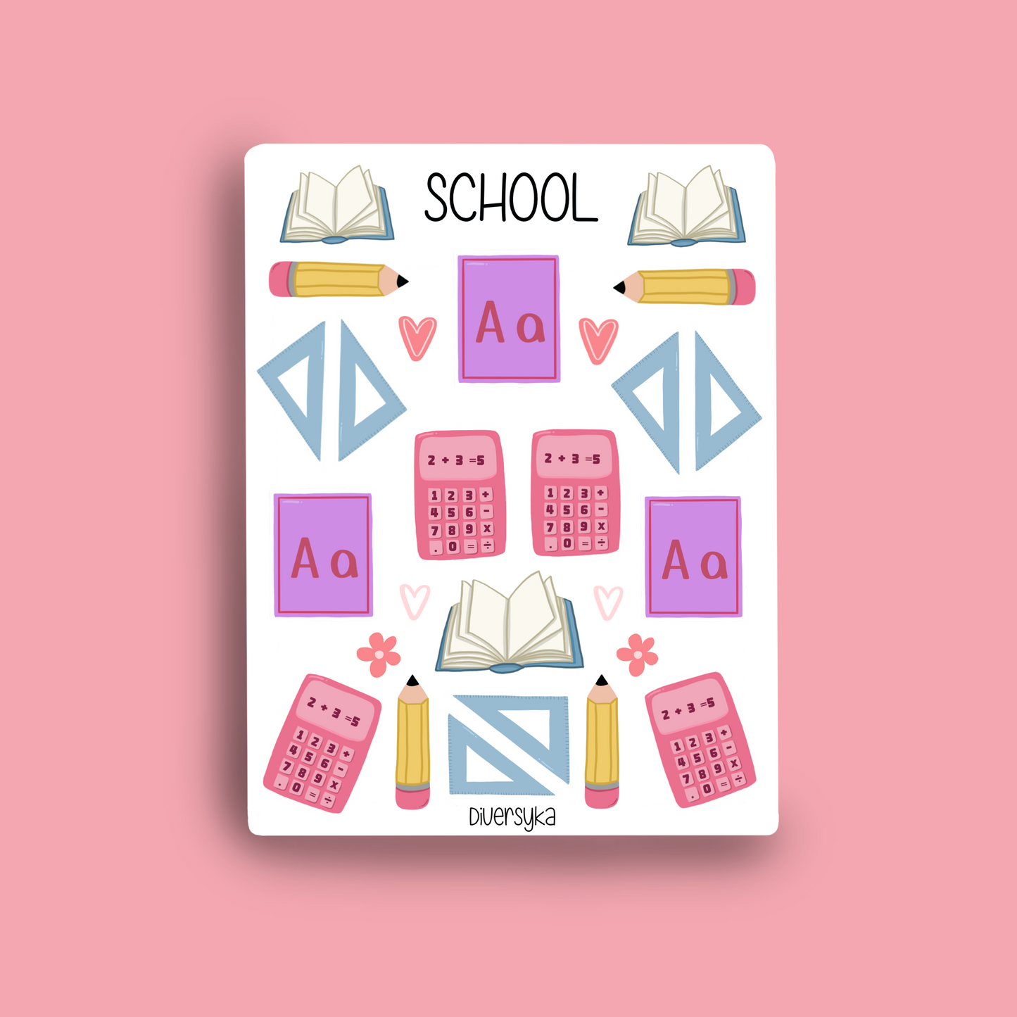 Feuille d'autocollants - École