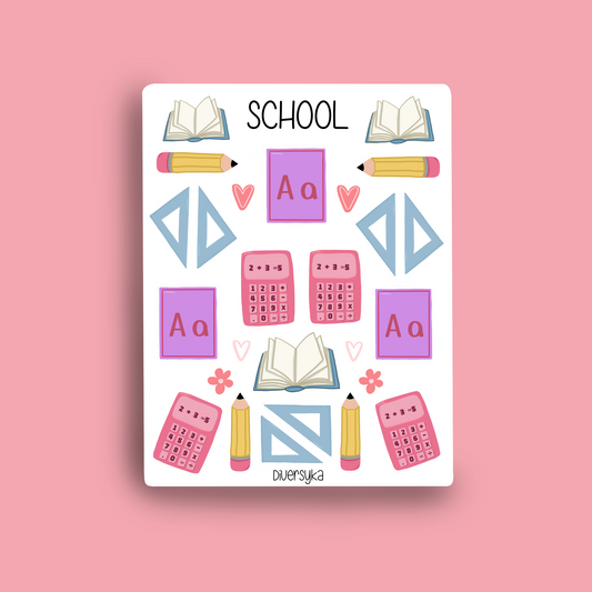 Feuille d'autocollants - École