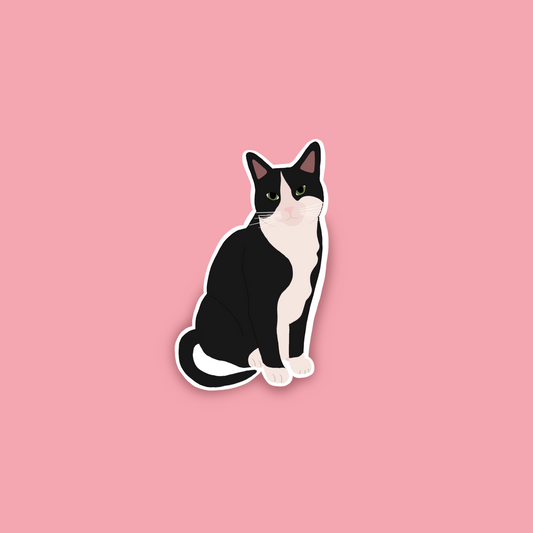 Autocollant-Chat tuxedo