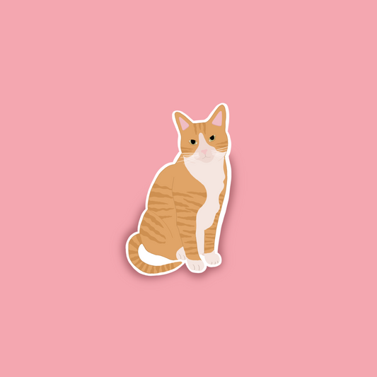 Autocollant- Chat roux